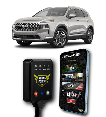 Hyundai Santa Fe con Pedal Force instalado — optimizador de aceleración