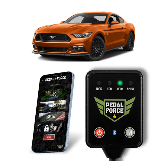Ford Mustang con Pedal Force instalado — optimizador de aceleración